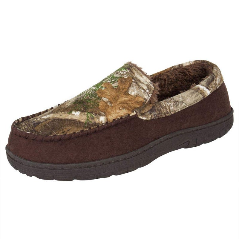 Realtree Men's Memory Foam Camo Moccasin House Slipper Indoor/Outdoor, Camo, Medium - Image 1
